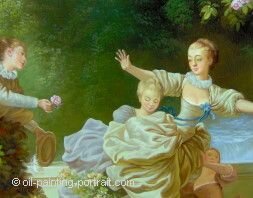 Oil Painting Reproduction - The Progress of Love (The Pursuit) - Jean-Honore Fragonard